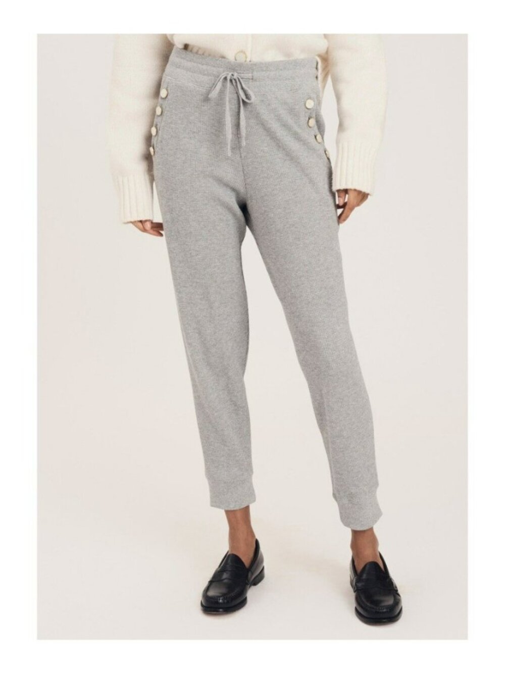 DEREK LAM 10 CROSBY Rosalie Jogger Grey Melange Waffle Women’s Size Small $295